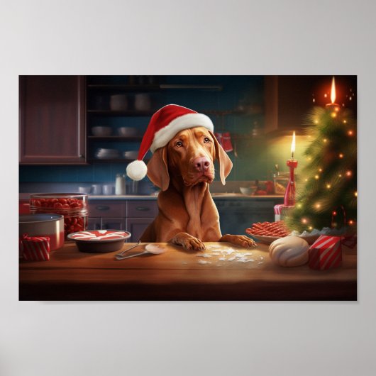 Vizsla Kerstkoekjes Feestelijke vakantie Poster (Voorkant)