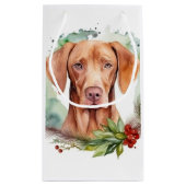 Vizsla Kerstkrans Feestelijke Pup Klein Cadeauzakje (Achterkant)