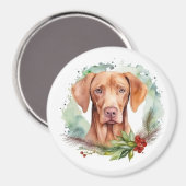Vizsla Kerstkrans Feestelijke Pup Magneet (Voorkant / Achterkant)