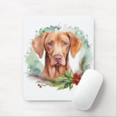 Vizsla Kerstkrans Feestelijke Pup Muismat (Met muis)