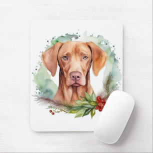 Vizsla Kerstkrans Feestelijke Pup Muismat