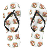 Vizsla Kerstkrans Feestelijke Pup Teenslippers (Voetbed)