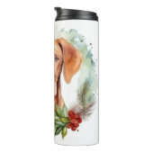 Vizsla Kerstkrans Feestelijke Pup Thermosbeker (Geroteerd rechts)