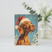 Vizsla Kerstmis Briefkaart (Staand voorkant)