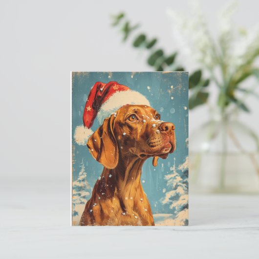 Vizsla Kerstmis Briefkaart (Staand voorkant)