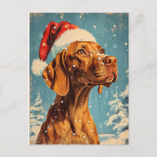 Vizsla Kerstmis Briefkaart (Voorkant)