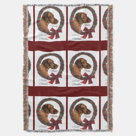 Vizsla Kerstmis Deken (Voorkant Verticaal)