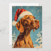 Vizsla Kerstmis Feestdagenkaart (Voorkant / Achterkant)