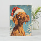 Vizsla Kerstmis Feestdagenkaart (Staand voorkant)