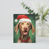 Vizsla Kerstmis Feestdagenkaart (Staand voorkant)