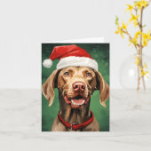 Vizsla Kerstmis Kaart (Gele Bloem)