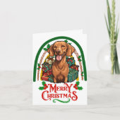 Vizsla Kerstmis Kaart (Voorkant)