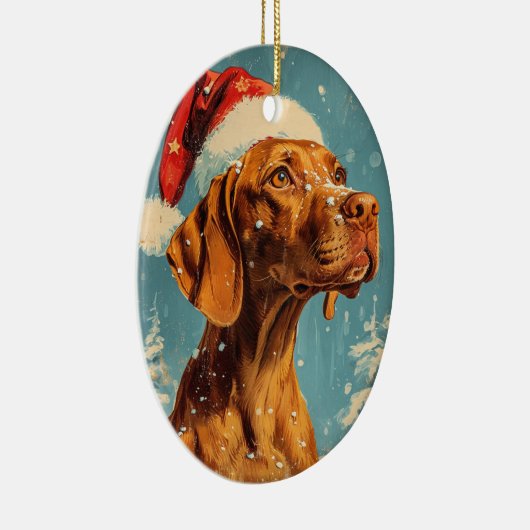 Vizsla Kerstmis Keramisch Ornament (Rechts)