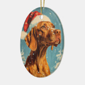 Vizsla Kerstmis Keramisch Ornament (Links)