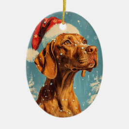 Vizsla Kerstmis Keramisch Ornament