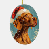 Vizsla Kerstmis Keramisch Ornament (Achterkant)