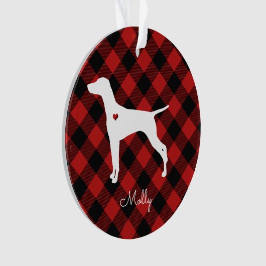 Vizsla Kerstmis Pset Dog Naam Ornament (voorkant)