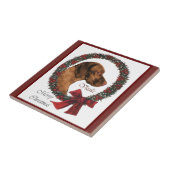 Vizsla Kerstmis Tegeltje (Zijkant)