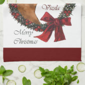 Vizsla Kerstmis Theedoek (Gevouwen)