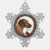 Vizsla Kerstmis Tin Sneeuwvlok Ornament (Voorkant)