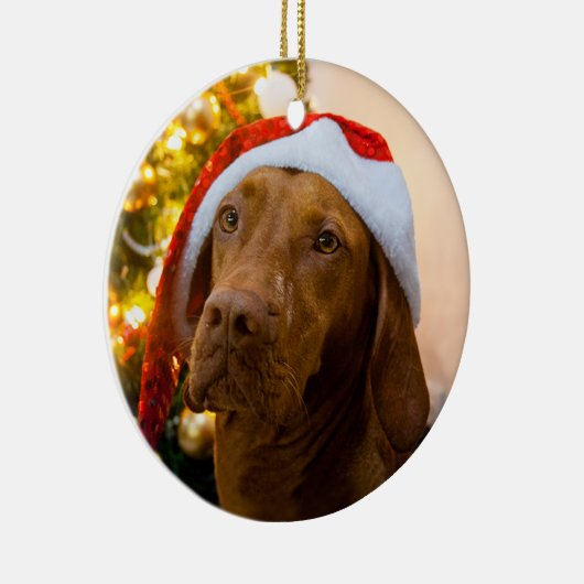 Vizsla kerstversiering (Dolly) Keramisch Ornament (Rechts)