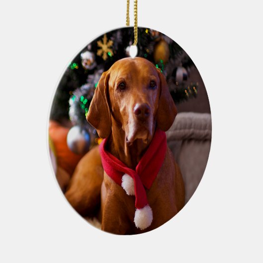 Vizsla kerstversiering (Henry) Keramisch Ornament (Rechts)