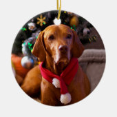 Vizsla kerstversiering (Henry) Keramisch Ornament (Voorkant)