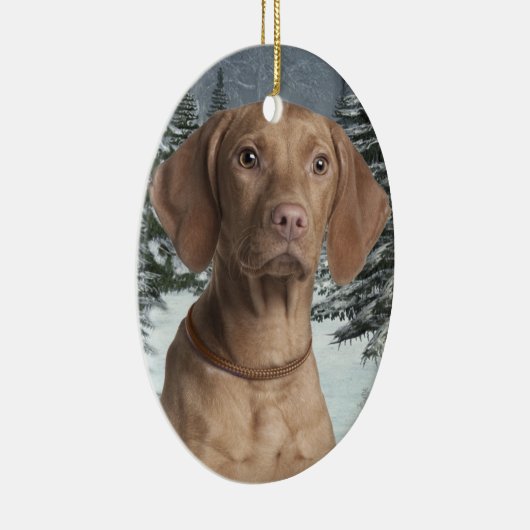 Vizsla kerstversiering keramisch ornament (Rechts)
