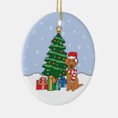 Vizsla kerstversiering keramisch ornament (Rechts)