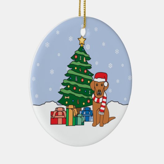 Vizsla kerstversiering keramisch ornament (Rechts)