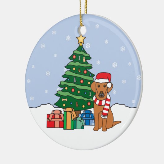 Vizsla kerstversiering keramisch ornament (Links)