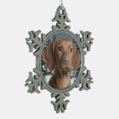 Vizsla kerstversiering tin sneeuwvlok ornament (Links)