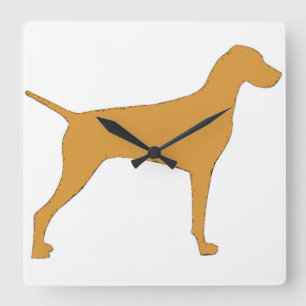 vizsla kleur silhouet vierkante klok