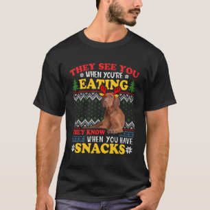 Vizsla lelijke kerstmis Ze zien dat je voor Christ T-shirt