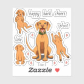 Vizsla Liefde Stijlvolle Tekeningen en aangepaste Sticker (Vel)