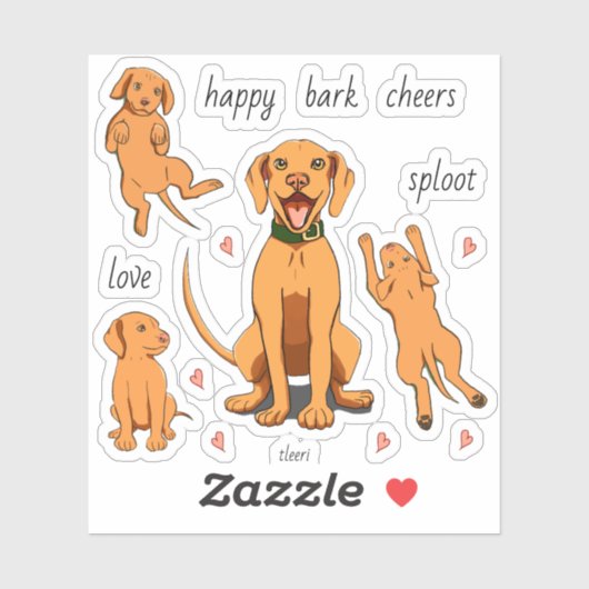 Vizsla Liefde Stijlvolle Tekeningen en aangepaste  Sticker (Vel)