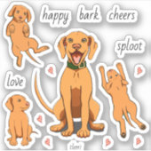 Vizsla Liefde Stijlvolle Tekeningen en aangepaste  Sticker (Voorkant)