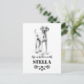 Vizsla Life is beter met aangepaste hondennaam Briefkaart (Staand voorkant)