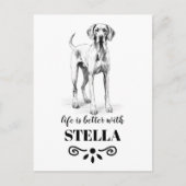 Vizsla Life is beter met aangepaste hondennaam Briefkaart (Voorkant)