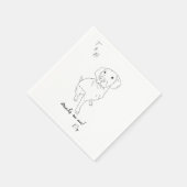 vizsla lijn tekening Bruiloft Cocktail servetten (Hoek)
