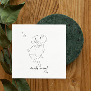 vizsla lijn tekening Bruiloft Cocktail servetten