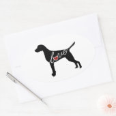 Vizsla Love Ovale Sticker (Envelop)
