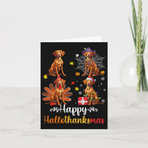 Vizsla Lover Halloween Vrolijk Kerstfeest Gelukkig Kaart