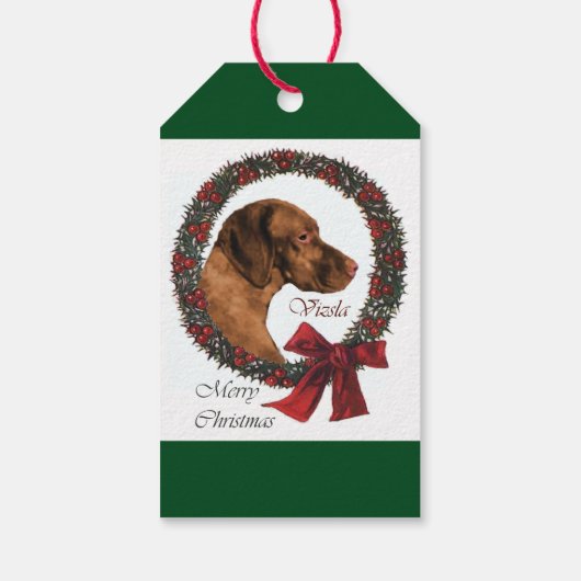Vizsla Lovers Kerstmis Cadeaulabel (Achterkant)