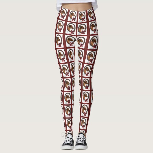 Vizsla Lovers Kerstmis Leggings (Voorkant)