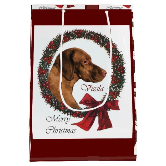 Vizsla Lovers Kerstmis Medium Cadeauzakje (Achterkant)