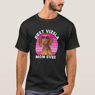 Vizsla Mam voor Vrouwen Retro Cute Hongaarse Vizsl T-shirt