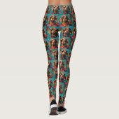 Vizsla met Hartrozen Valentijnsdag  Leggings (Achterkant)