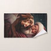 Vizsla met Sinterklaas Feestelijke Kerstmis Bad Handdoek (Handdoek)