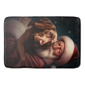 Vizsla met Sinterklaas Feestelijke Kerstmis Badmat (Voorkant)